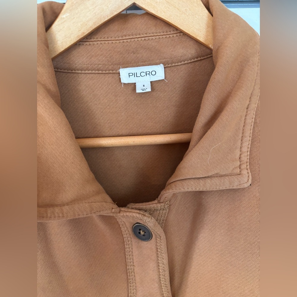 Anthropologie Pilcro Microfleece Cotton Button Front Jacket XS Honey - Picture 4 of 7